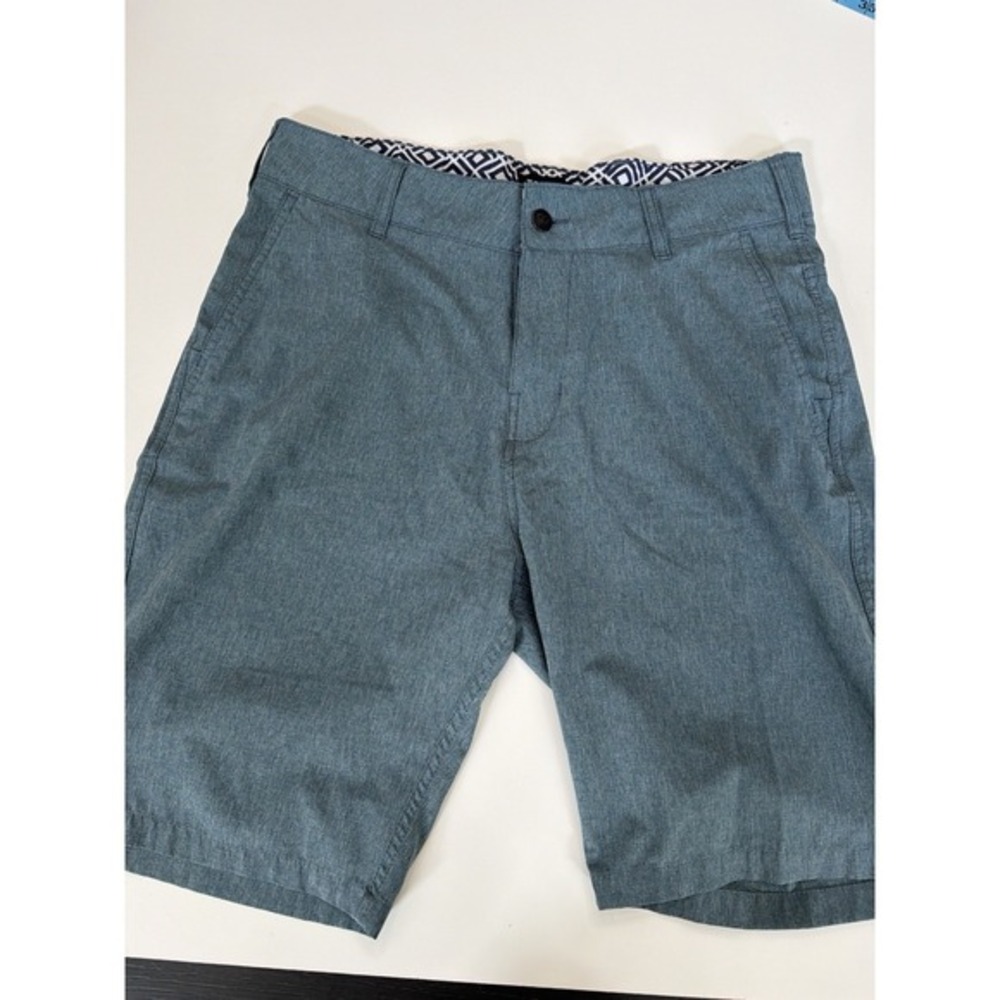 Mens Hybrid Golf Shorts 33 Blue Performance Stretch 9" Inseam TRUNKS Casual 5088